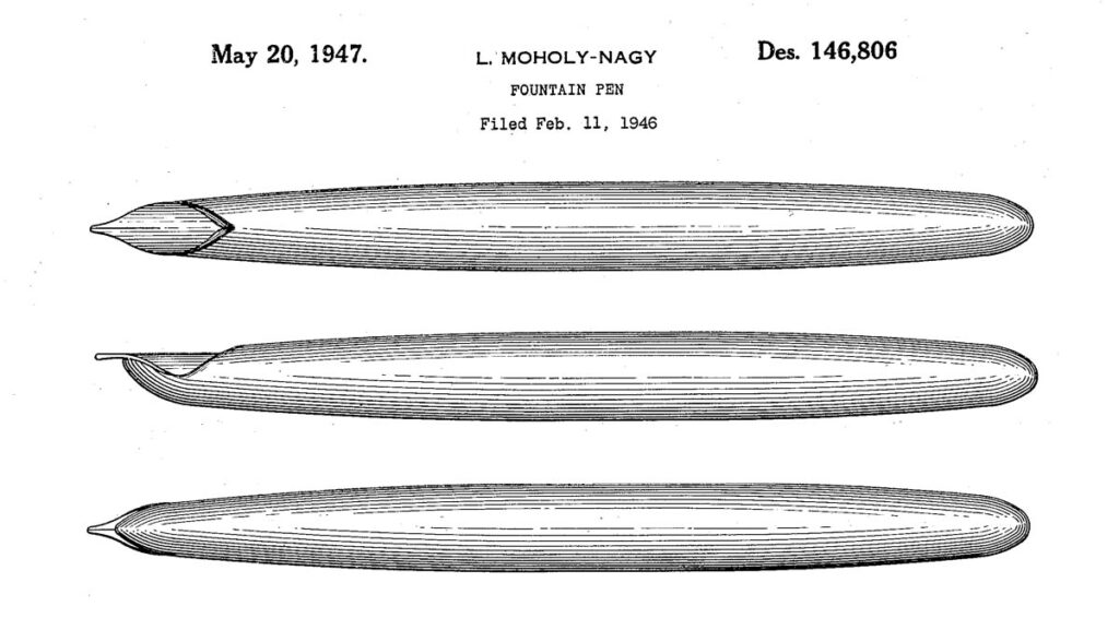 Moholy-Nagy László töltőtoll terve